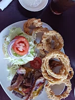 Bacon Cheeseburger and Onion Rings
